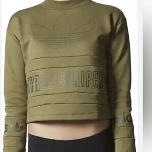 Adidas originals cropped green sweatshirt